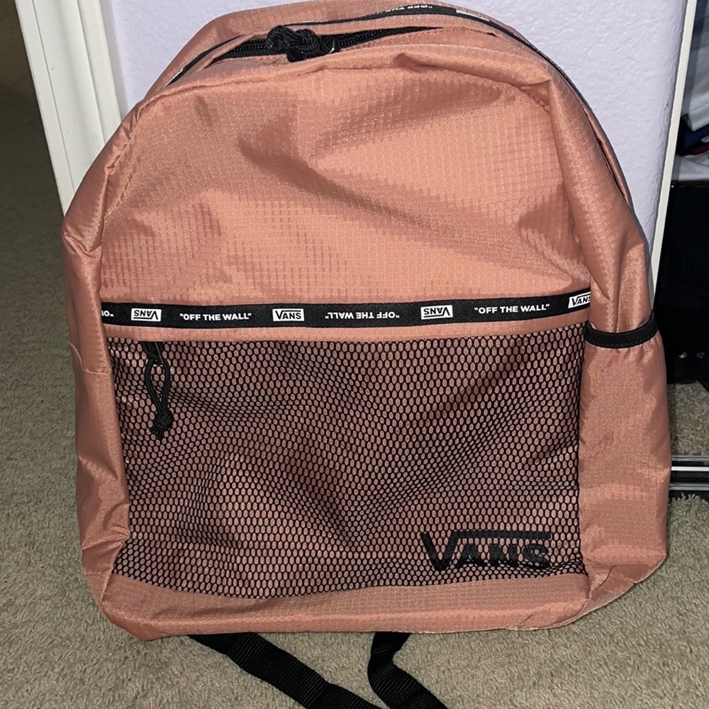 Vans pink backpack w/ laptop sleeve & water bottle holder